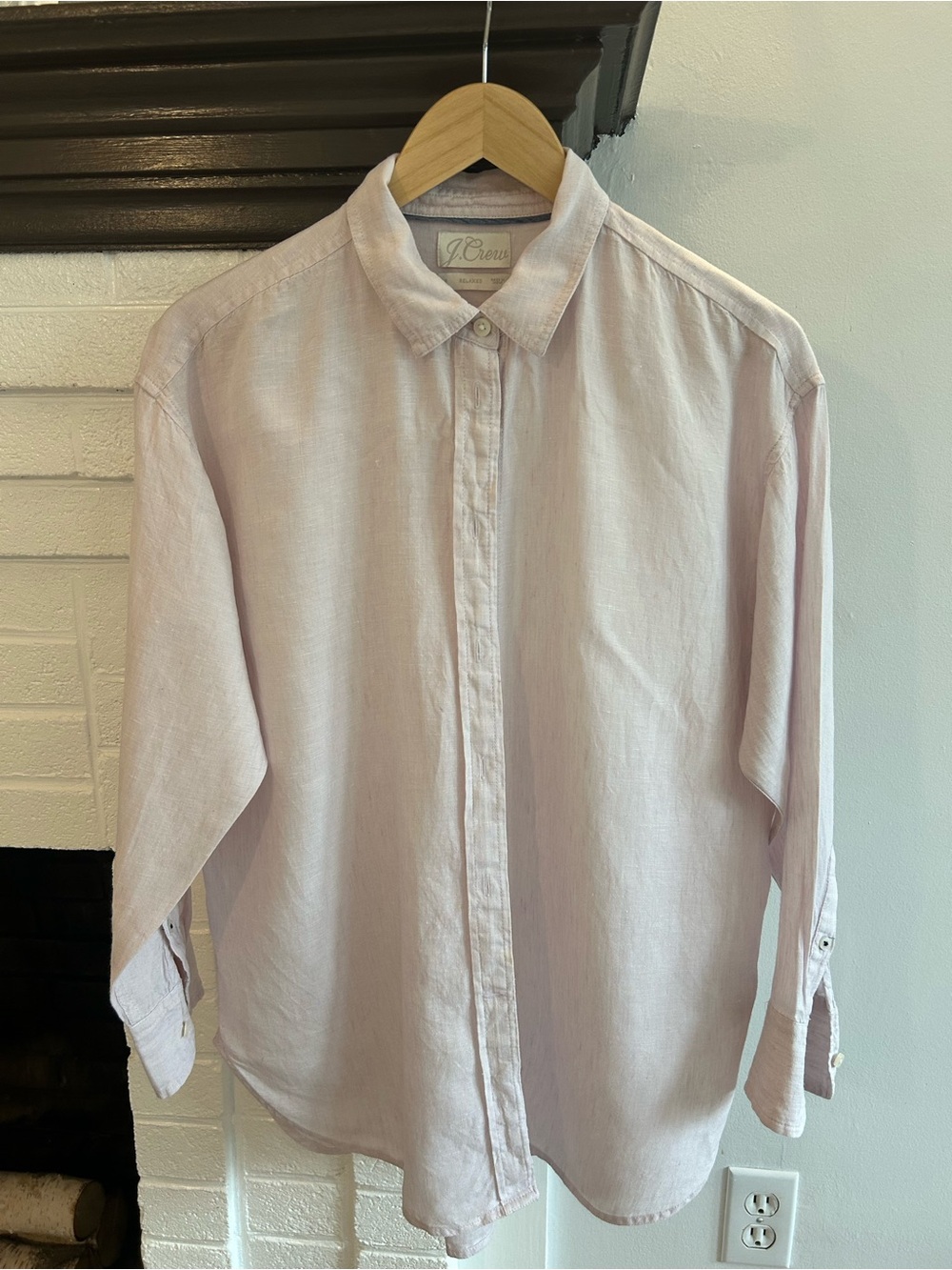 J. Crew Pale Pink Baird McNutt Linen Shirt Size S